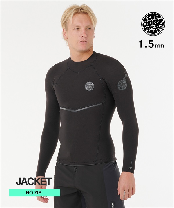RIPCURL リップカール ノンジップ E-BOMB 12HMWJ ウェットスーツ ロングジャケット メンズ
