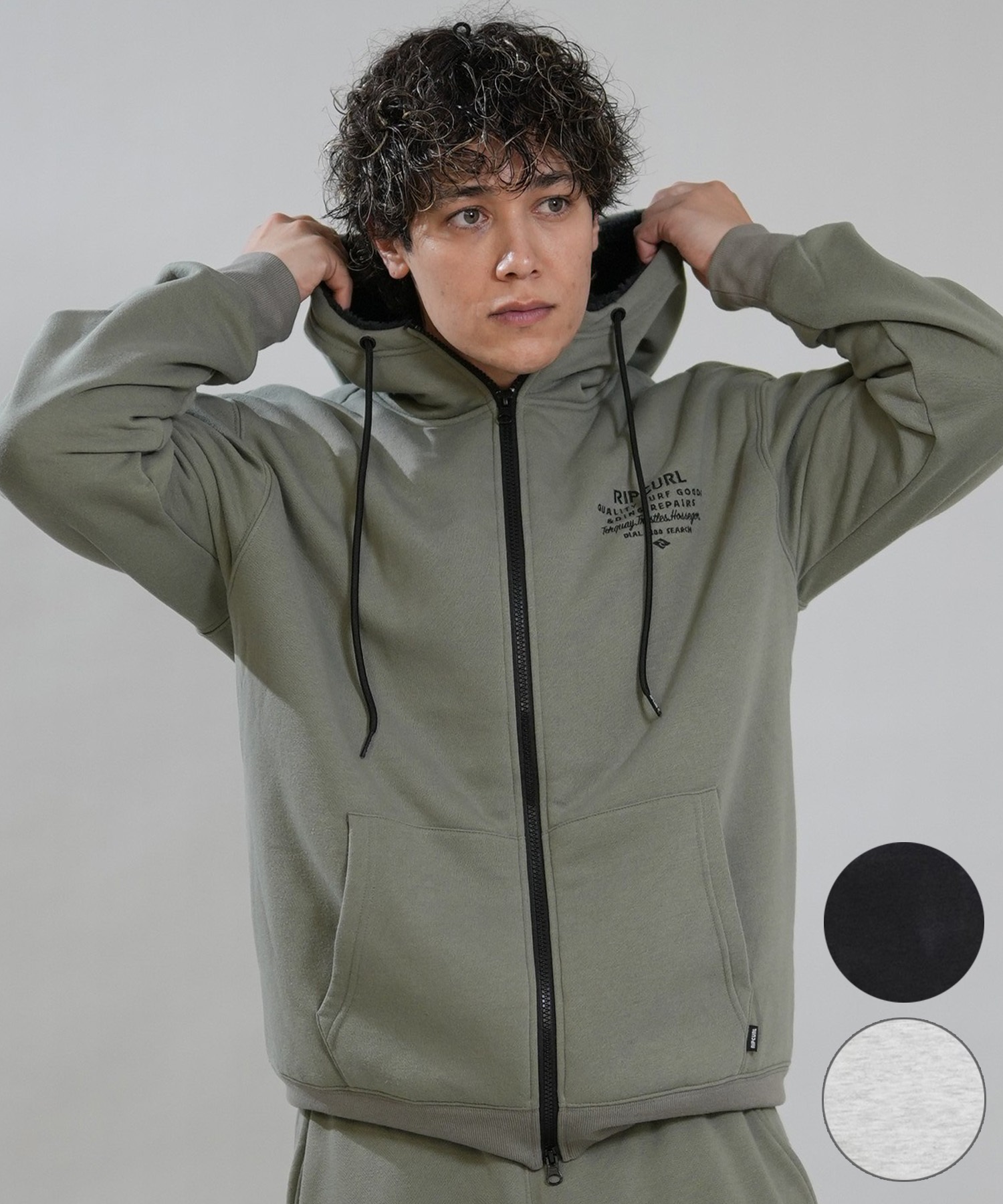 RIP CURL リップカール ジップアップ パーカー フーディー メンズ ロゴ