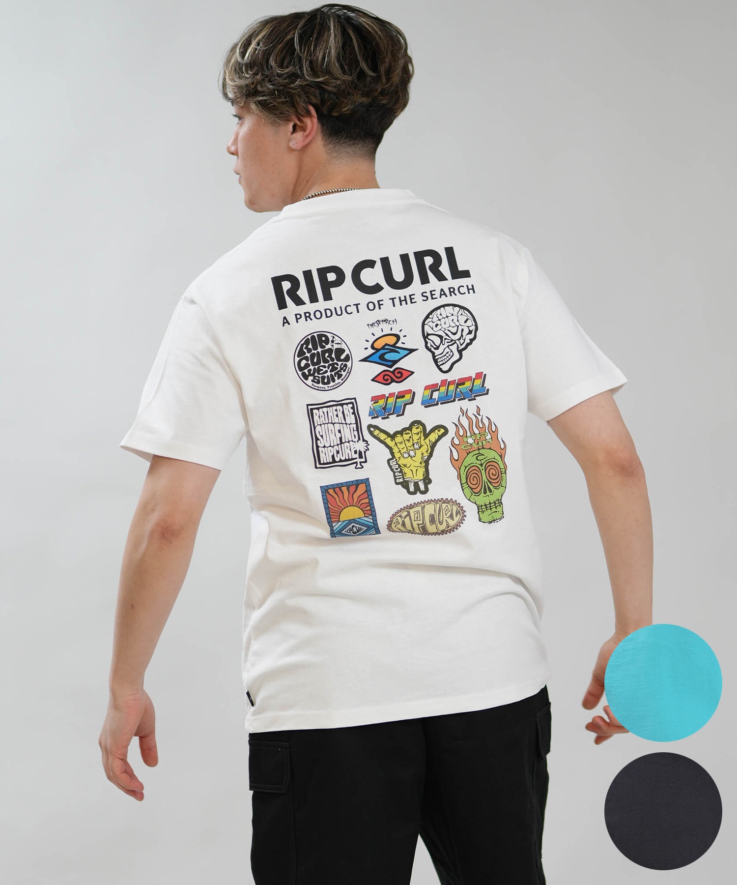 RIP CURL リップカール 半袖 Tシャツ メンズ STICKER ICON TEE RCM6S