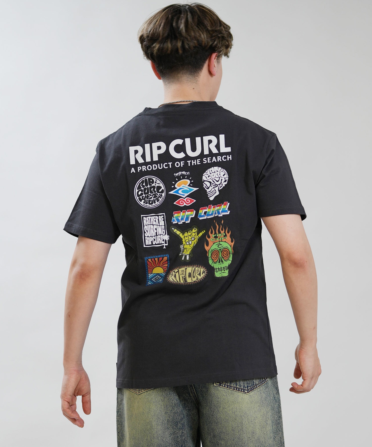 RIP CURL リップカール 半袖 Tシャツ メンズ STICKER ICON TEE RCM6S