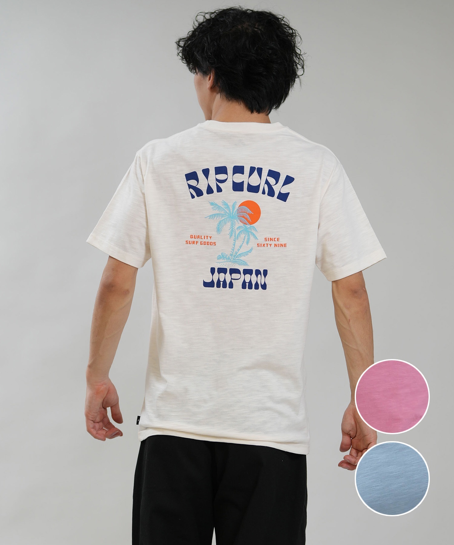 RIP CURL リップカール 半袖 Tシャツ メンズ バックプリント TWO PALMS