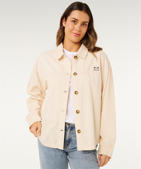 RIP CURL リップカール 長袖 シャツ レディース KEEPSAKES WASHED CORD SHIRT 074WSH