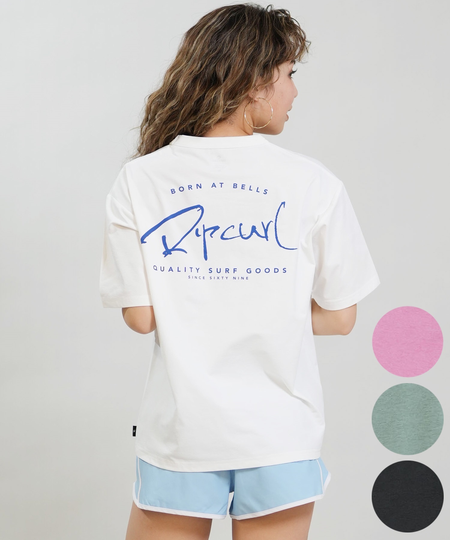 RIP CURL リップカール 水着 ラッシュガード 半袖 Tシャツ レディース 水陸両用 WIDE FIT TEE UVケアラッシュガード RCL6S-4304(PNK-M)