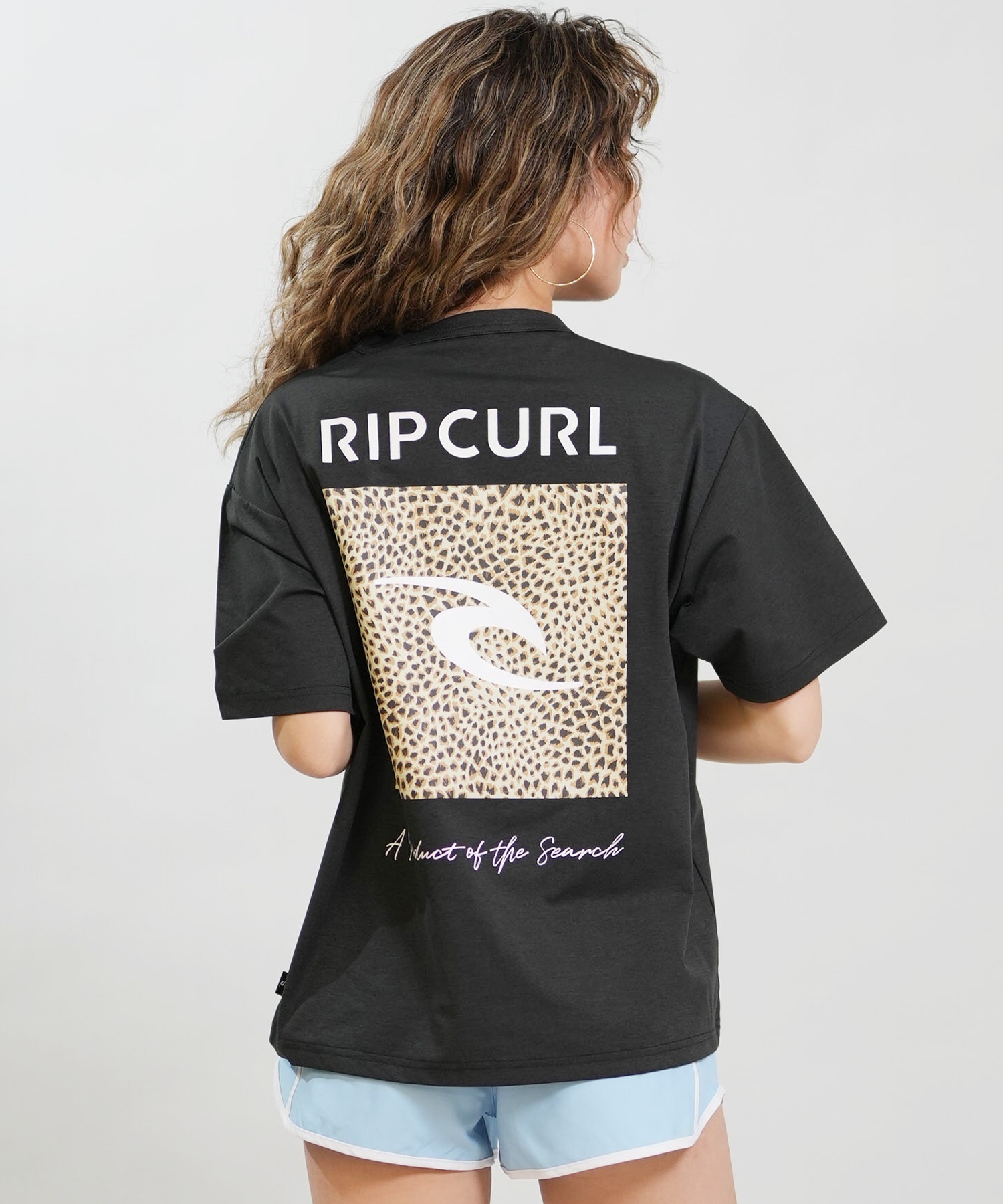 RIP CURL リップカール 水着 ラッシュガード 半袖 Tシャツ レディース 水陸両用 BOXY WIDE FIT TEE UVケアラッシュガード RCL6S-4306(BLK-M)
