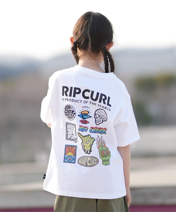RIP CURL リップカール 半袖 Tシャツ キッズ ジュニア 子供 バックプリント STICKER ICON KIDS TEE RCK6S-2102