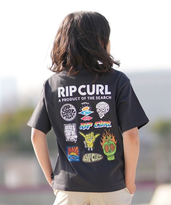 RIP CURL リップカール 半袖 Tシャツ キッズ ジュニア 子供 バックプリント STICKER ICON KIDS TEE RCK6S-2102