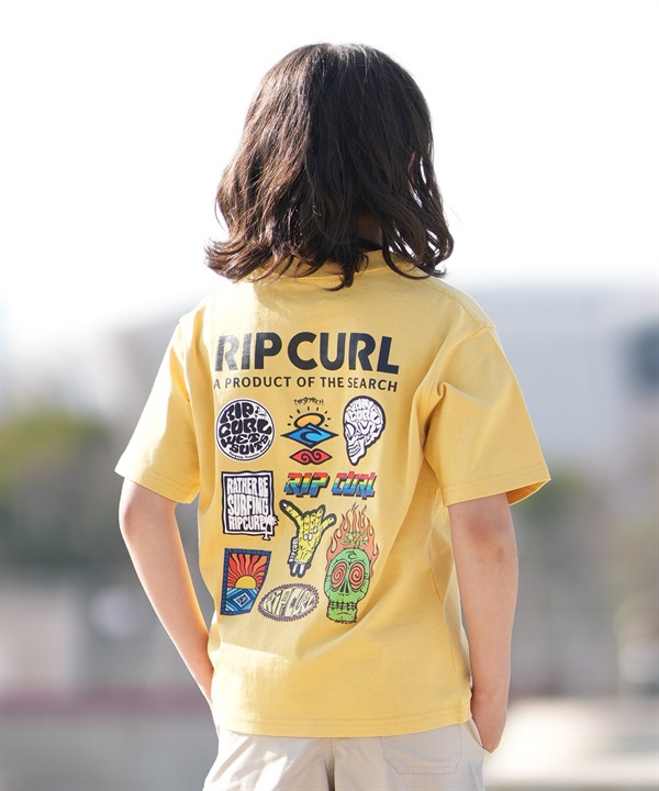 RIP CURL リップカール 半袖 Tシャツ キッズ ジュニア 子供 バックプリント STICKER ICON KIDS TEE RCK6S-2102