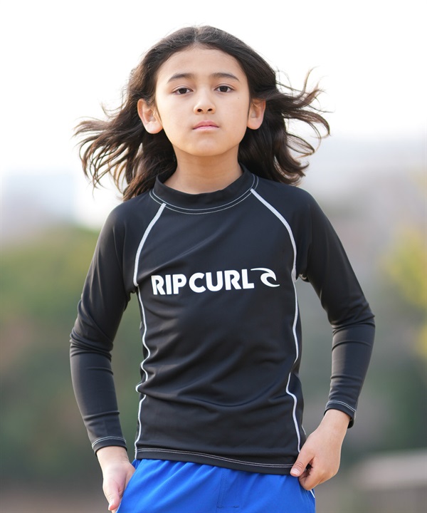 RIP CURL リップカール 水着 ラッシュガード 長袖 Tシャツ ロンT キッズ 子供 BLADE LOGO KIDS RASH RCK6S-4301