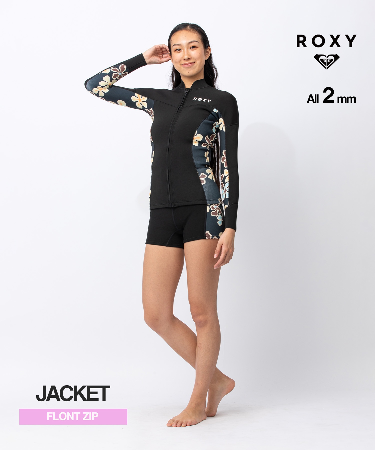 Roxy ウェットスーツ　レディース　フルスーツ　フロントジップ　サイズL 2m ROXY ロキシー レディース ウェットスーツ 3mm × 2mm フルスーツ 3/2