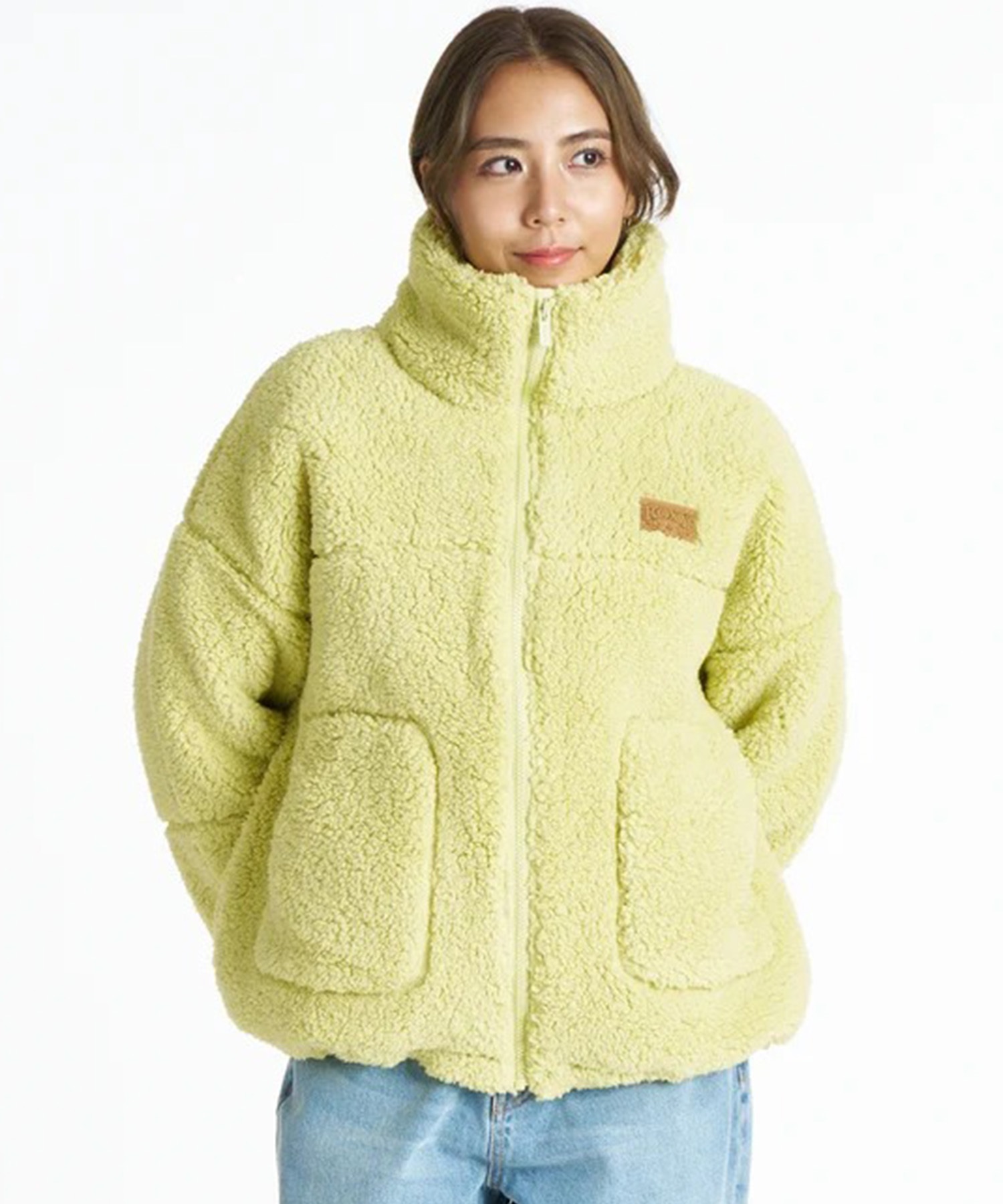 3250【美品】ROXY ジャケット 袖切替デザイン トロピカル　レディース ROXY ロキシー ジャケット レディース 撥水 TEDDY BOA JACKET