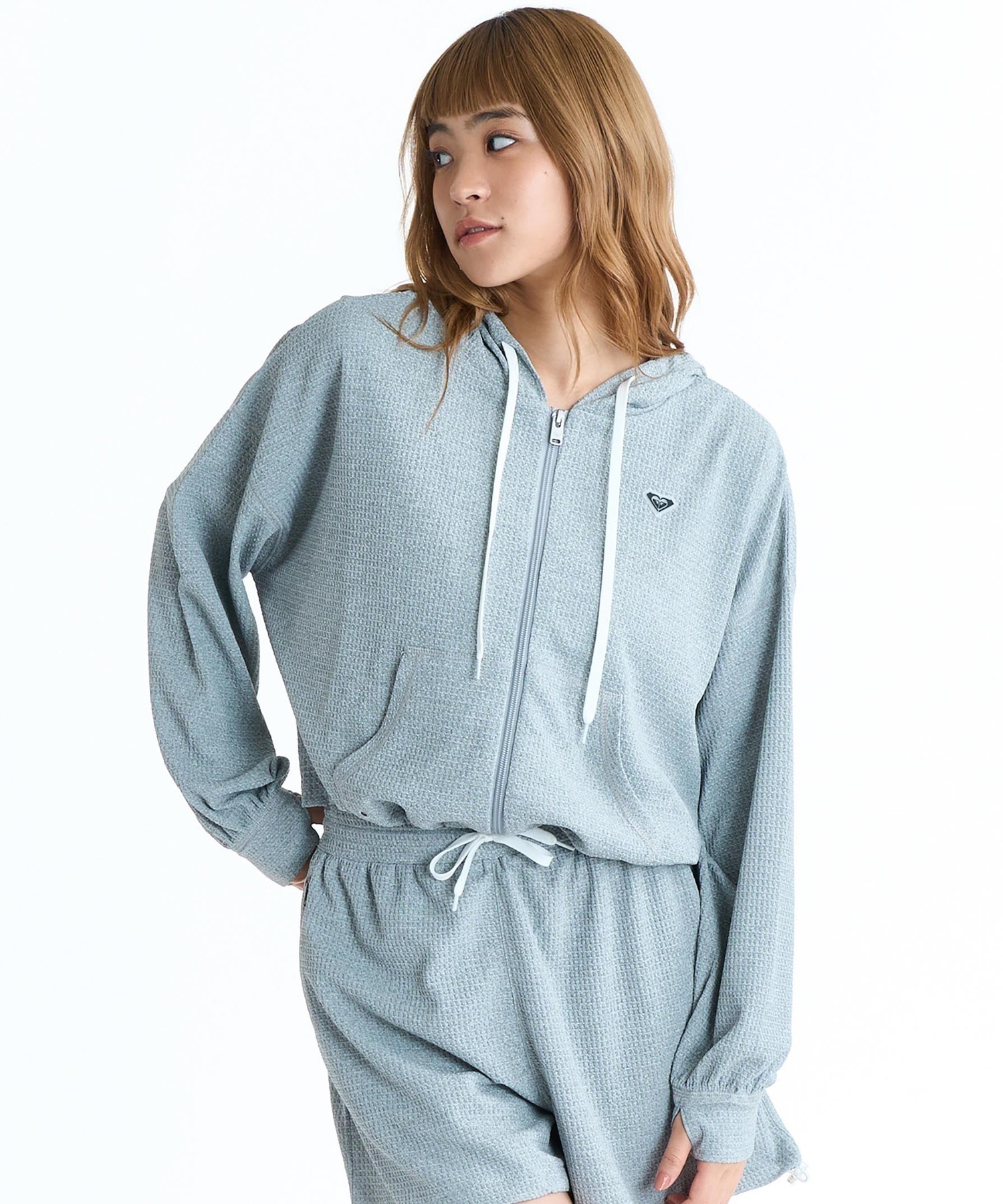 r*u様 フォクシー　ブルーグレー　パーカー ROXY ロキシー ジップアップ パーカー レディース 水陸両用 SEASIDE