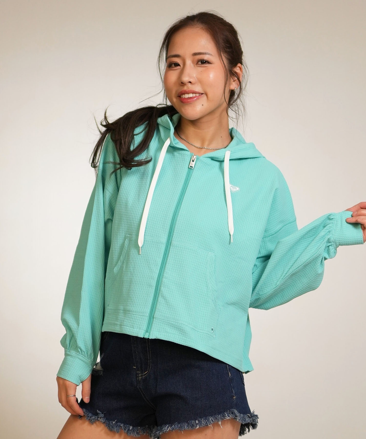 Rilyパーカー S ROXY ロキシー ジップアップ パーカー レディース 水陸両用 SEASIDE