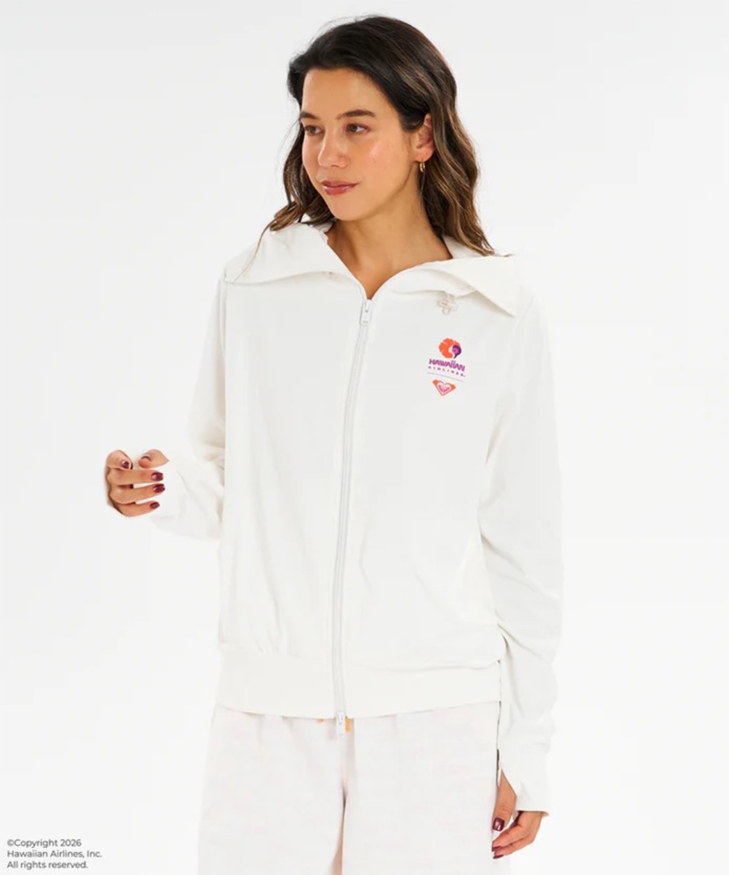 ROXY ロキシー HAWAIIAN AIRLINES コラボ ジップアップ パーカー