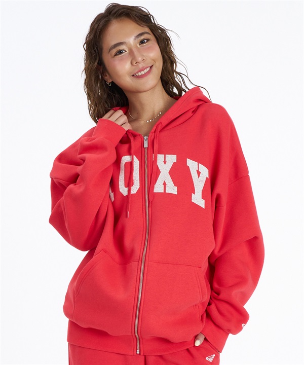 ROXY ロキシー ジップアップ パーカー フーディー レディース ロゴ オーバーサイズ セットアップ対応 PACIFIC VARSITY RZP264619M ムラサキスポーツ限定