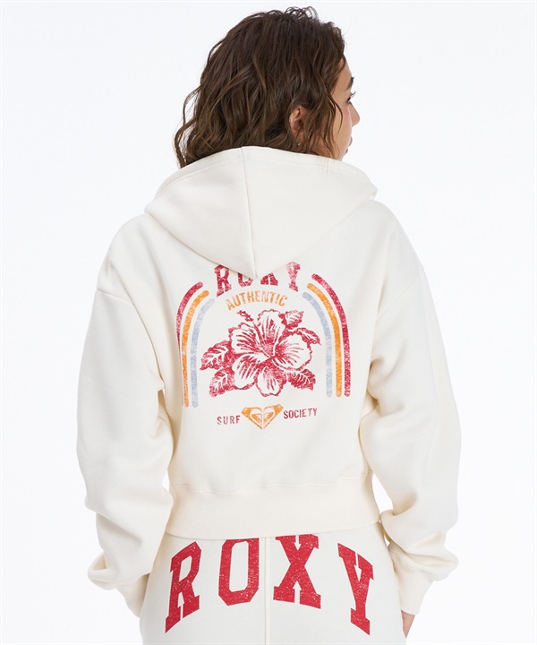 ROXY ロキシー ジップアップ パーカー フーディー レディース ロゴ クロップド丈 ショート丈 セットアップ対応 RZP264621M ムラサキスポーツ限定