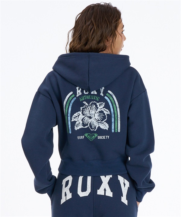 ROXY ロキシー ジップアップ パーカー フーディー レディース ロゴ クロップド丈 ショート丈 セットアップ対応 RZP264621M ムラサキスポーツ限定