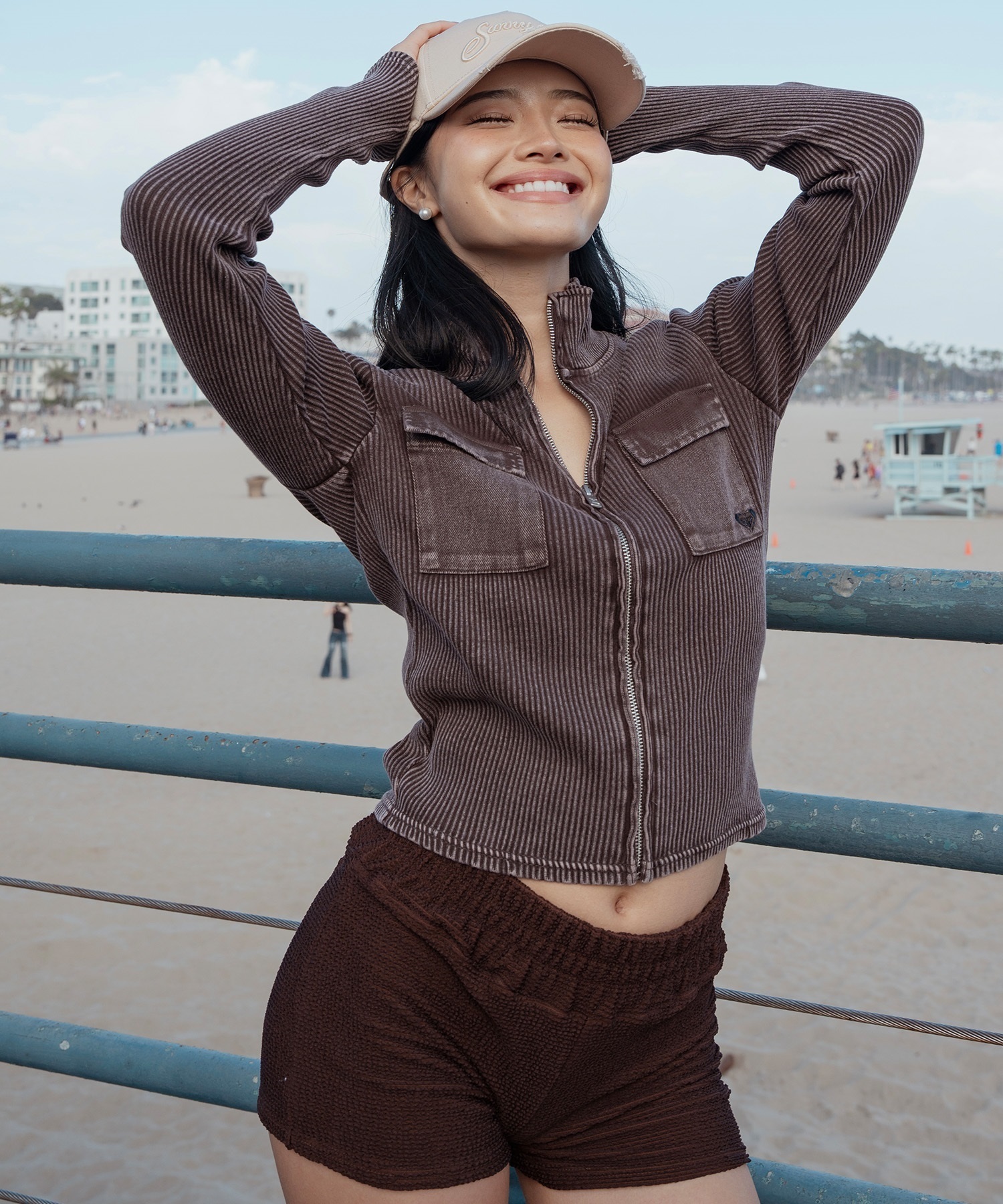 RIB KNIT JACKET（BRN）