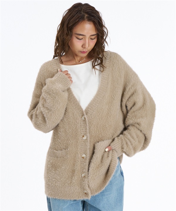 ROXY ロキシー ニット セーター カーディガン レディース ワンポイント ロゴ SHAG HEART RSR264018