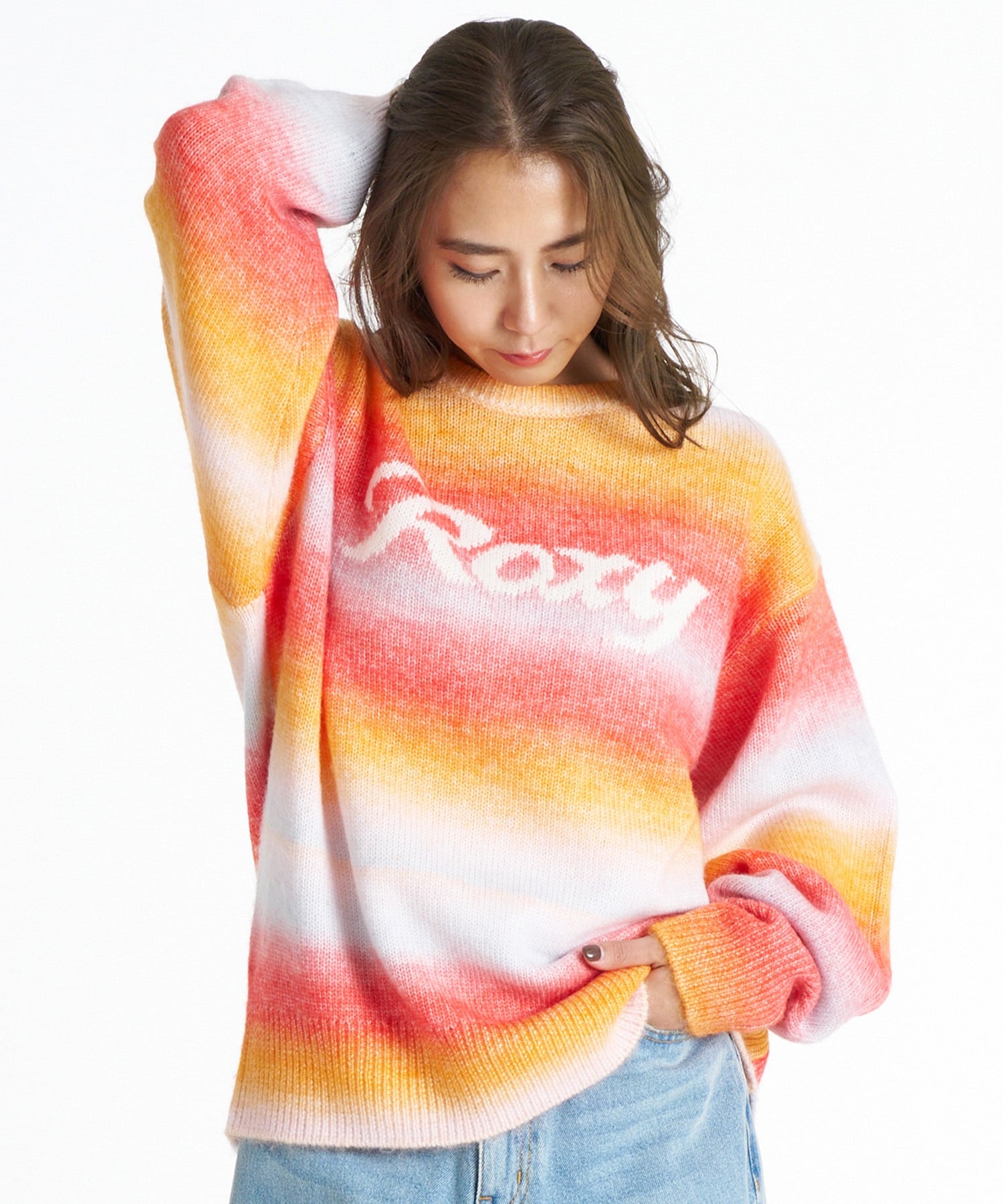 ROXY ロキシー ニット セーター レディース ボーダー ロゴ WISH UPON