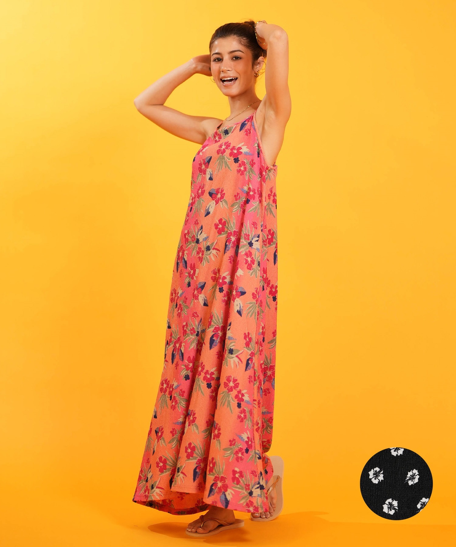 ROXY ロキシー ワンピース レディース 花柄 HIBISCUS TIDE DRESS