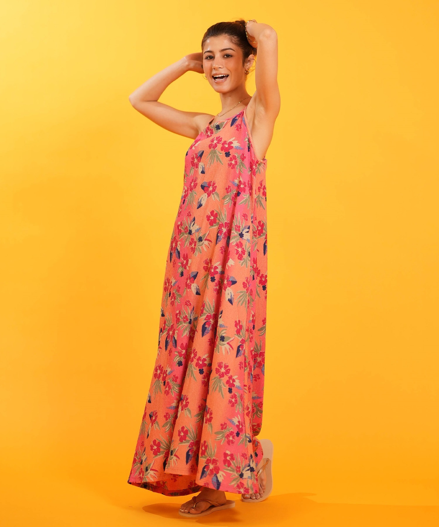 ROXY 花柄 ロングボード ROXY ロキシー ワンピース レディース 花柄 HIBISCUS TIDE DRESS