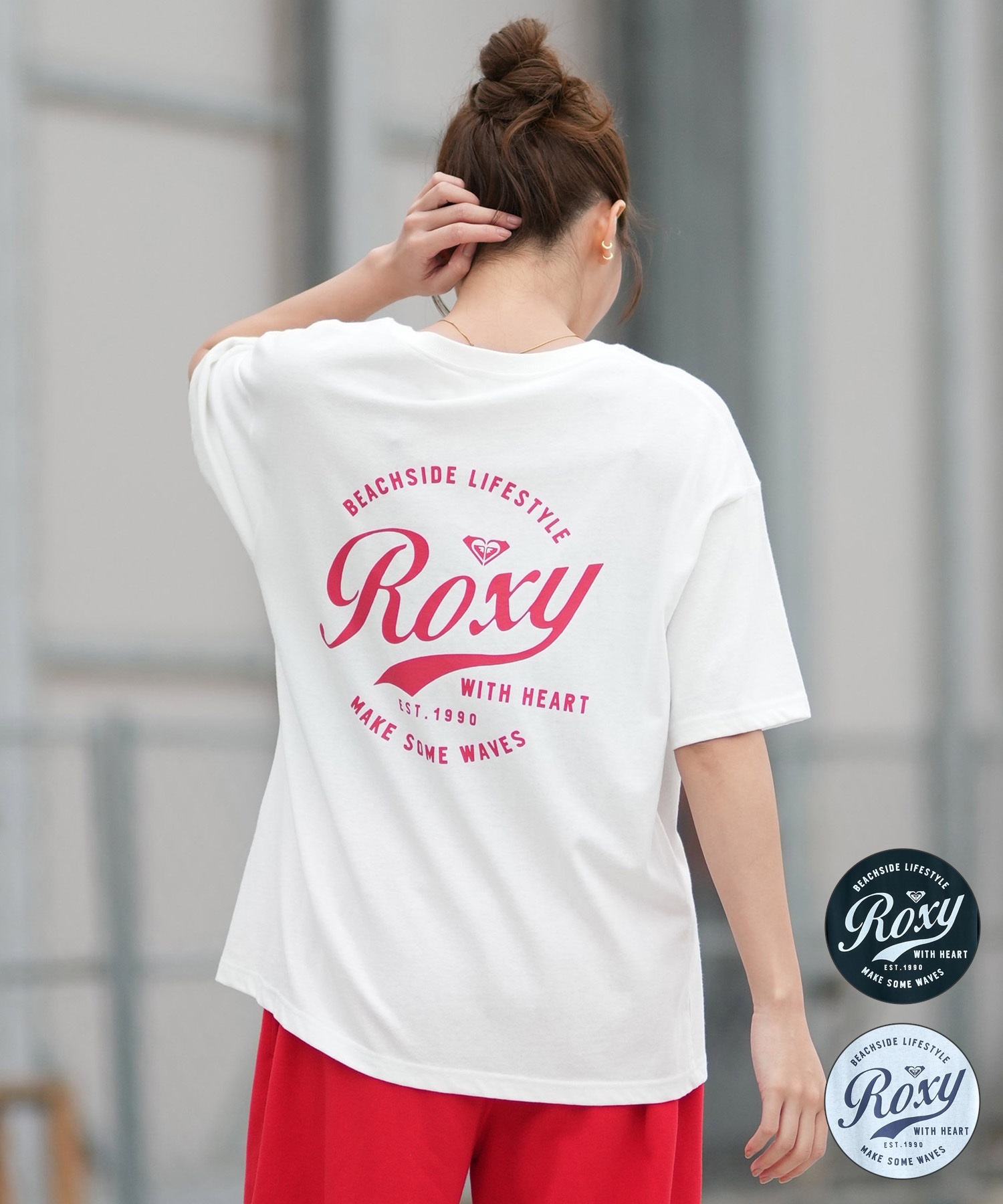 ROXY ロキシー 半袖 Tシャツ レディース バックプリント ドロップショルダー RST261076(NAT-S)