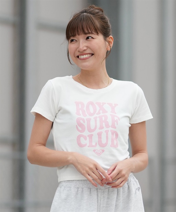 ROXY ロキシー 半袖 Tシャツ レディース チビT 丈短め クロップド丈 RST261086(WHT-M)