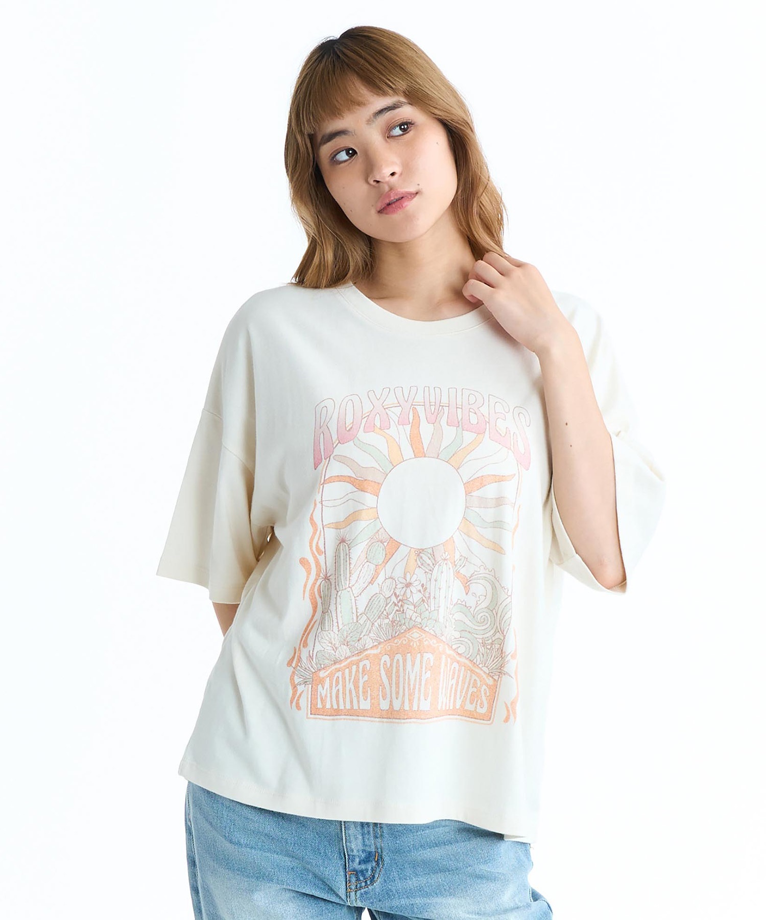 ROXY ロキシー 半袖 Tシャツ レディース フロントプリント RST261087(NAT-M)