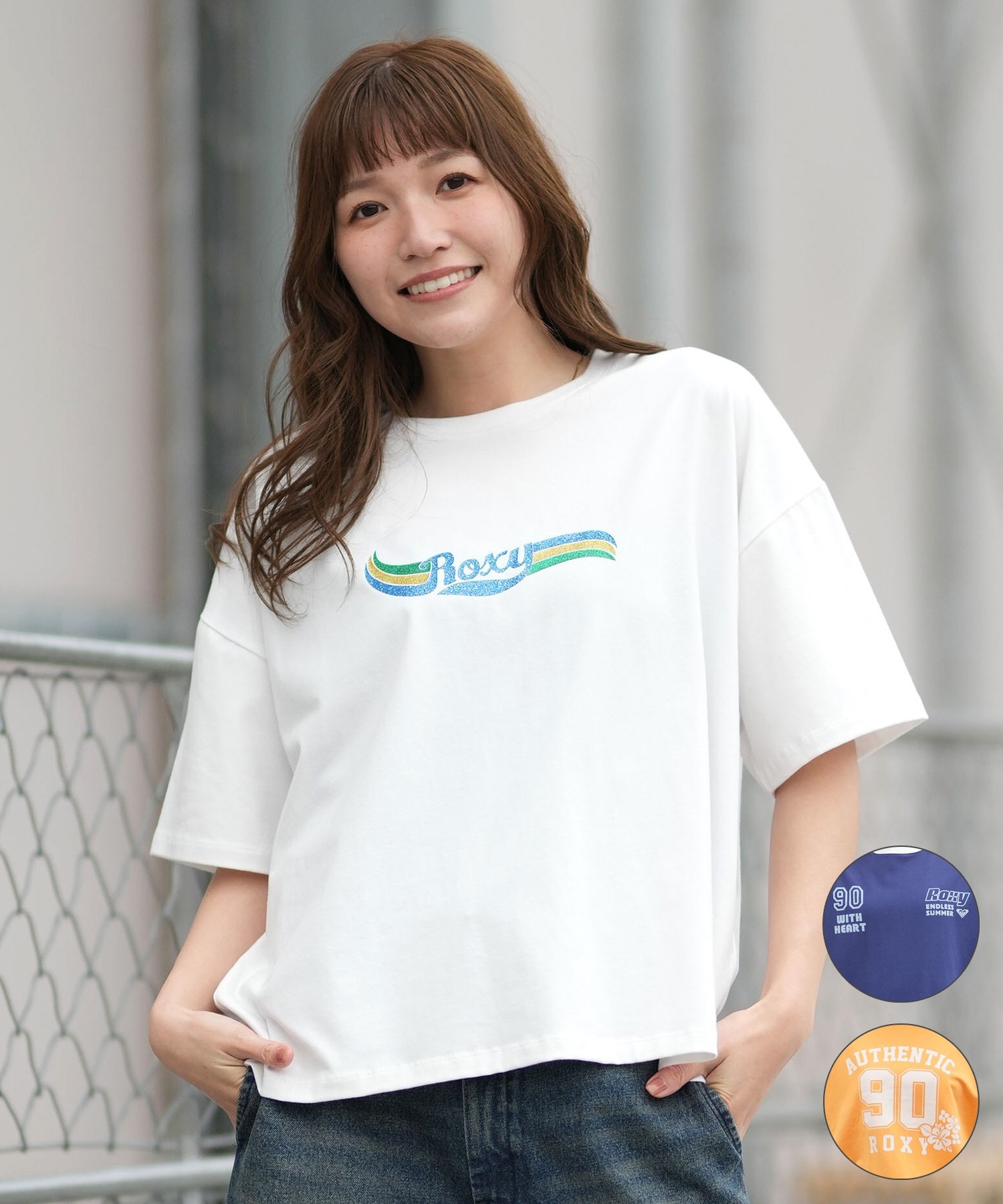 ROXY ロキシー 半袖 Tシャツ レディース フロントプリント RST261641M ムラサキスポーツ限定(WHT-M)