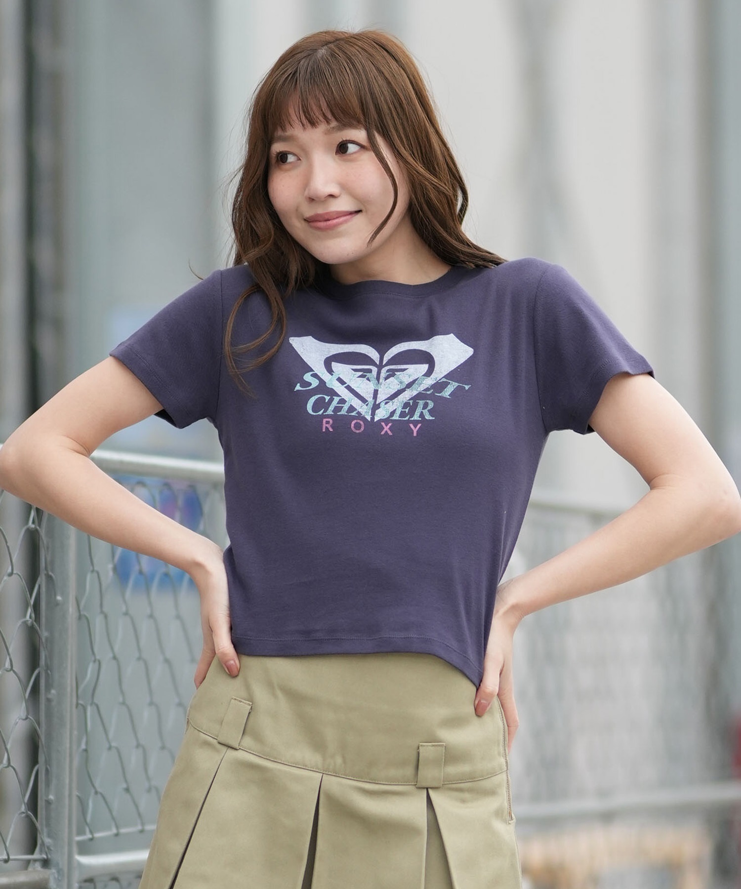 ROXY ロキシー 半袖 Tシャツ レディース コンパクトT RST261644M ムラサキスポーツ限定(NVY-M)