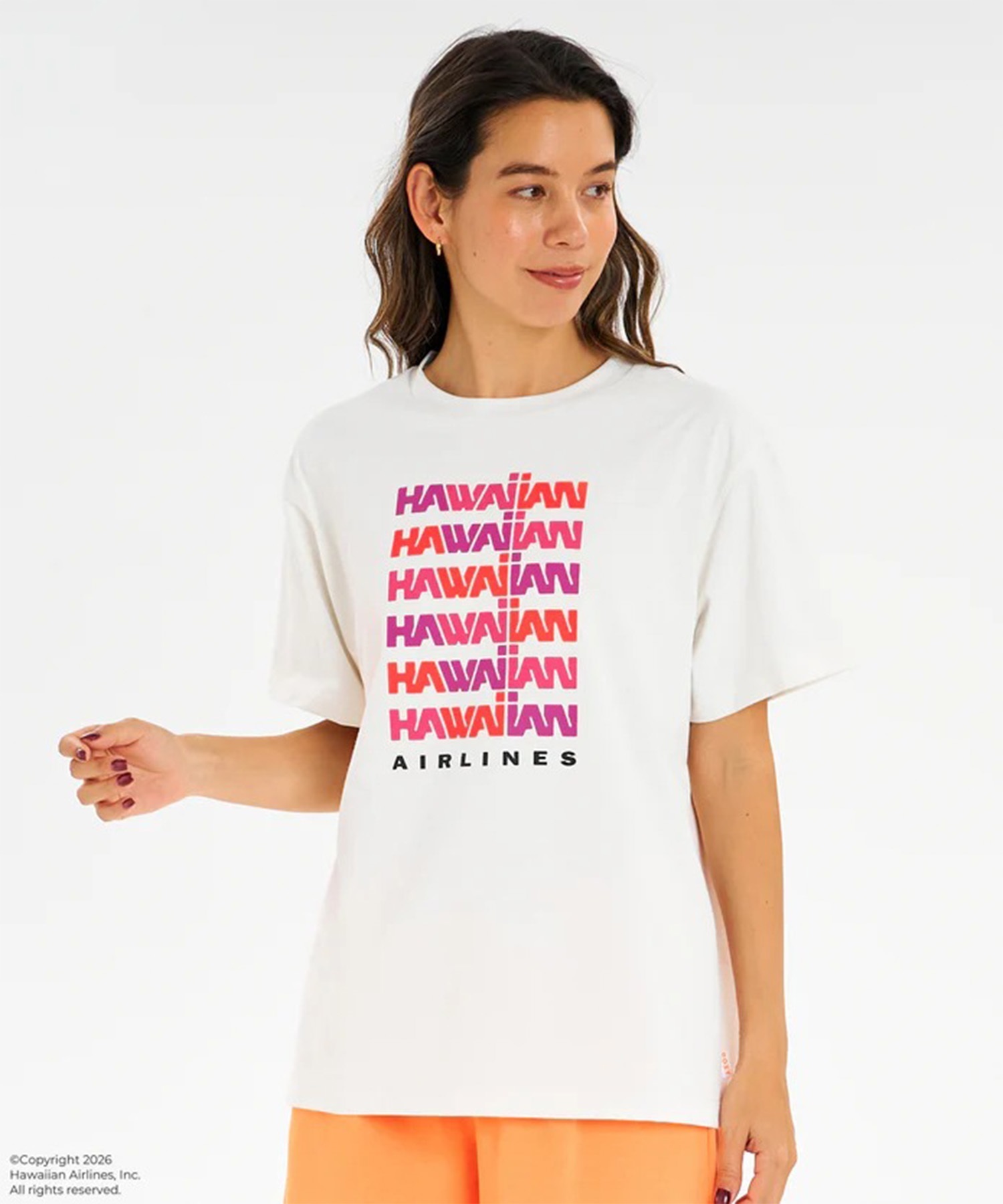ROXY ロキシー HAWAIIAN AIRLINES コラボ 半袖 Tシャツ レディース