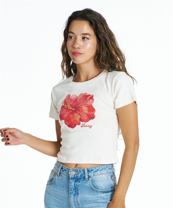 ROXY ロキシー 半袖 Tシャツ レディース 花 ハイビスカス ショート丈 ENCOUNTER RST262032