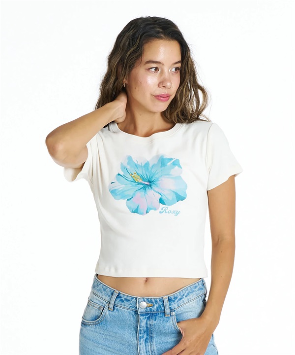 ROXY ロキシー 半袖 Tシャツ レディース 花 ハイビスカス ショート丈 ENCOUNTER RST262032