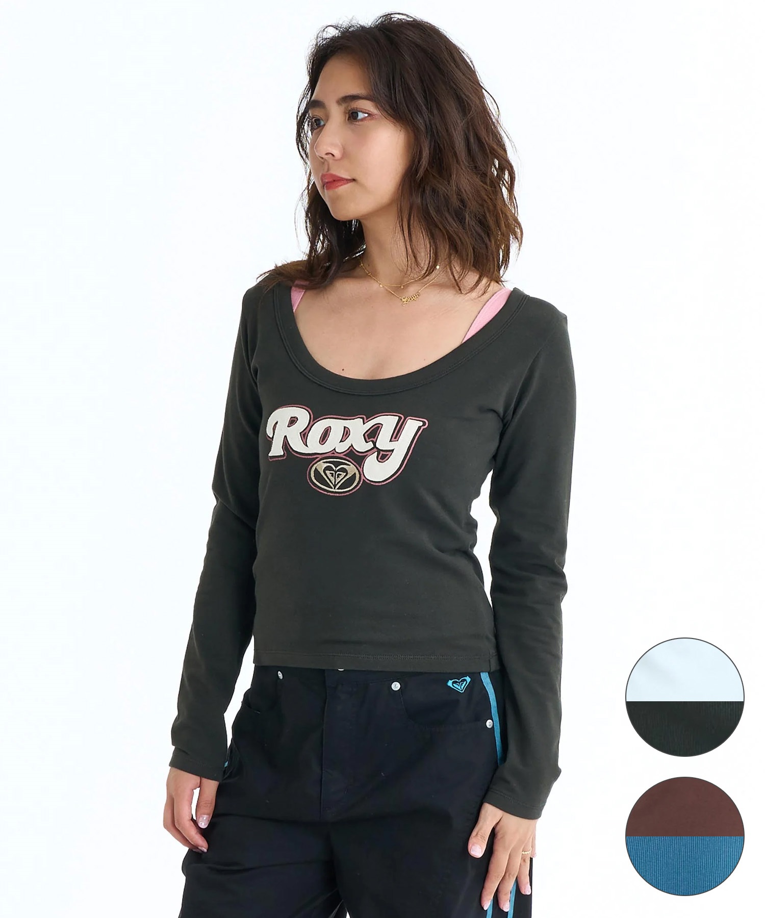 ROXY ロキシー 長袖 Tシャツ ロンT レディース キャミソール 2点セット