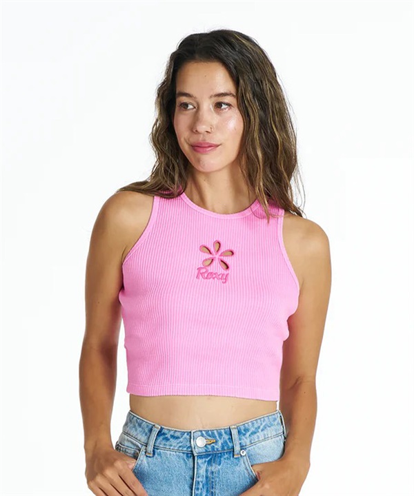 ROXY ロキシー タンクトップ レディース クロップド丈 ショート丈 RHYTHM フラワーカットアウトタンクトップ RDK262043