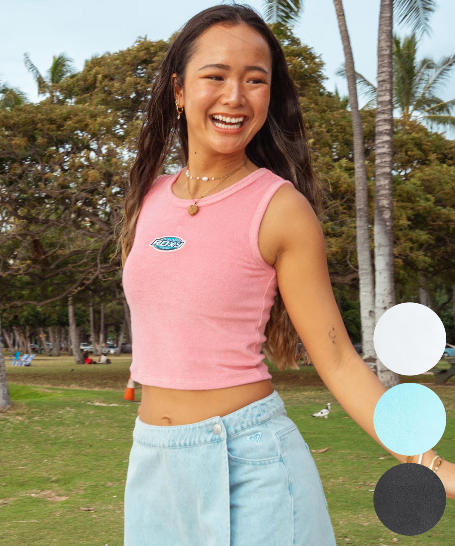 ROXY ロキシー タンクトップ レディース クロップド丈 ショート丈 SURF