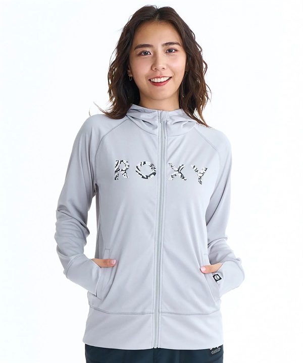 ROXY ロキシー 水着 ラッシュガード ジップアップ パーカー レディース HORIZON HOODIE ボタニカルロゴ ジップラッシュフーディ RLY261033