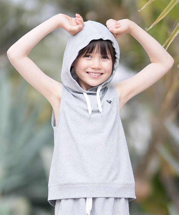 ROXY ロキシー タンクトップ プルオーバー パーカー キッズ ジュニア 子供 シンプル ワンポイント MINI SEASIDE BLUE P O TLY261654M