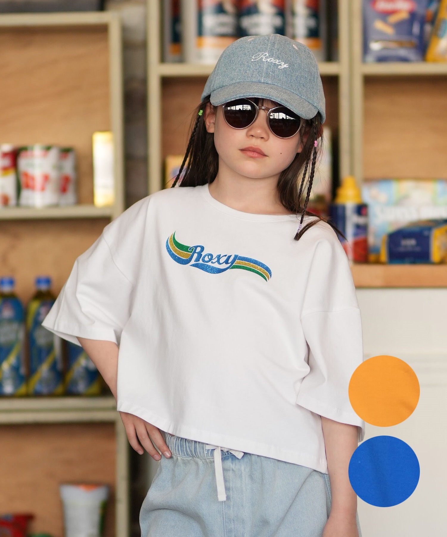 ROXY ロキシー 半袖 Tシャツ キッズ ジュニア 子供 クロップド丈 MINI