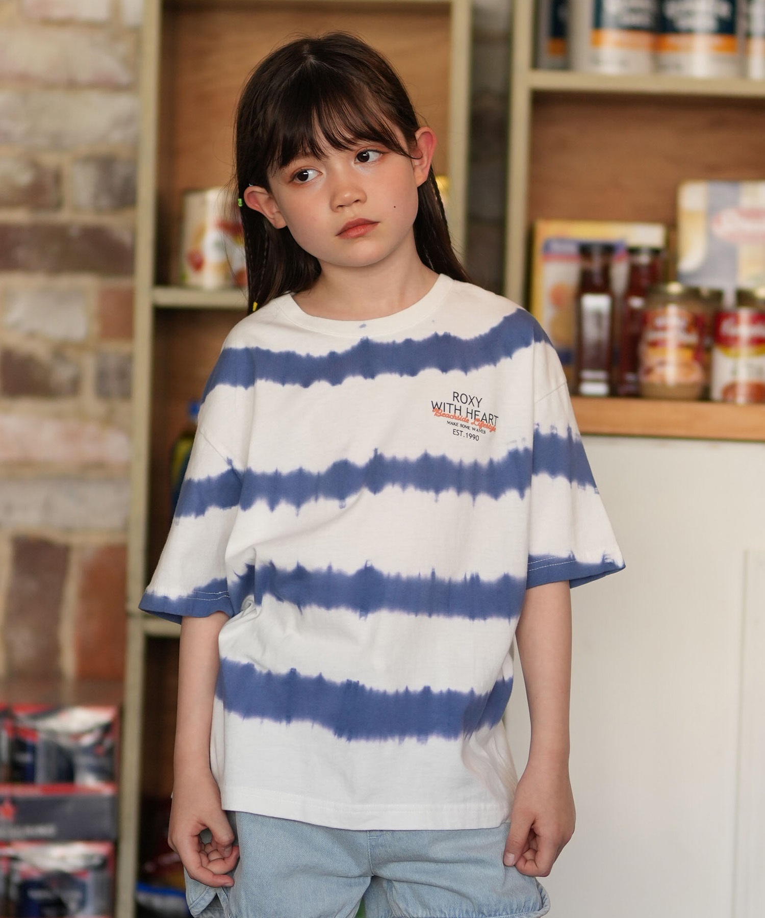 ROXY ロキシー 半袖 Tシャツ キッズ ジュニア 子供 オーバーサイズ MINI MAKE SOME WAVES TST261119(BBO-130cm)