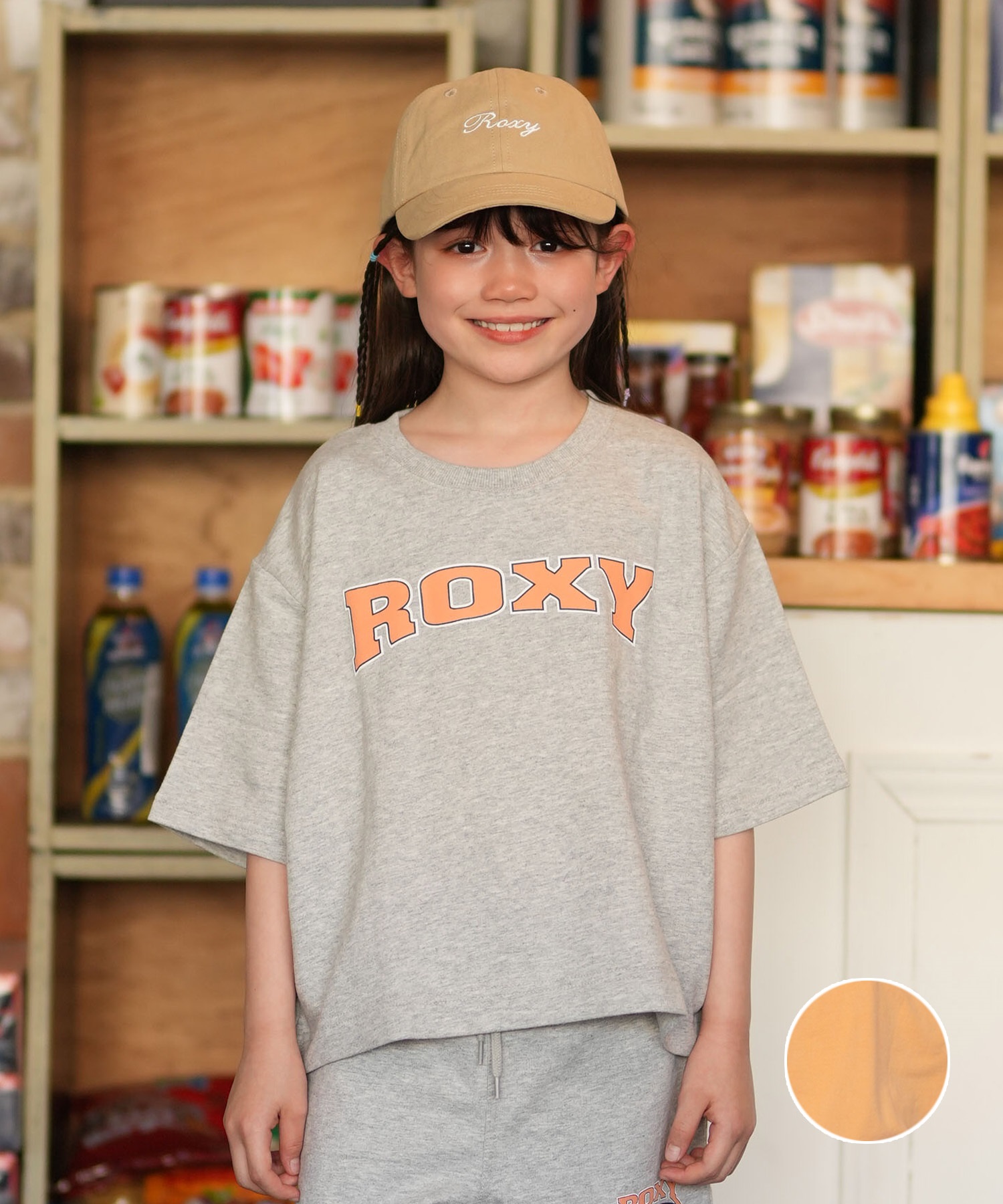 ROXY ロキシー 半袖 Tシャツ キッズ 裏毛 MINI WAVE CLUB S STEE TST261659M ムラサキスポーツ限定(HER-130cm)