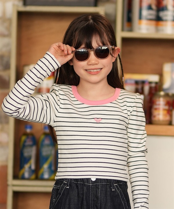 ROXY ロキシー 長袖 Tシャツ キッズ ジュニア 子供 女の子 クロップド丈 ショート丈 HEY YEAH YEAH LS ERGKT03281