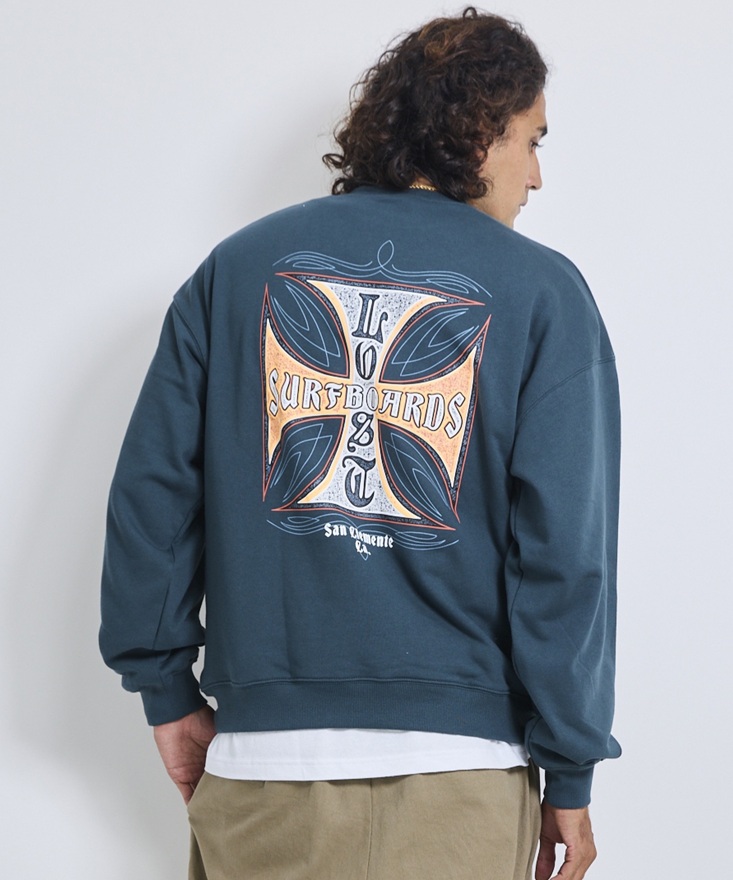 ソイングク　RUFF D DIVE スウェットトレーナー LOST ロスト トレーナー スウェット メンズ 裏毛 CROSSED CREW SWEAT