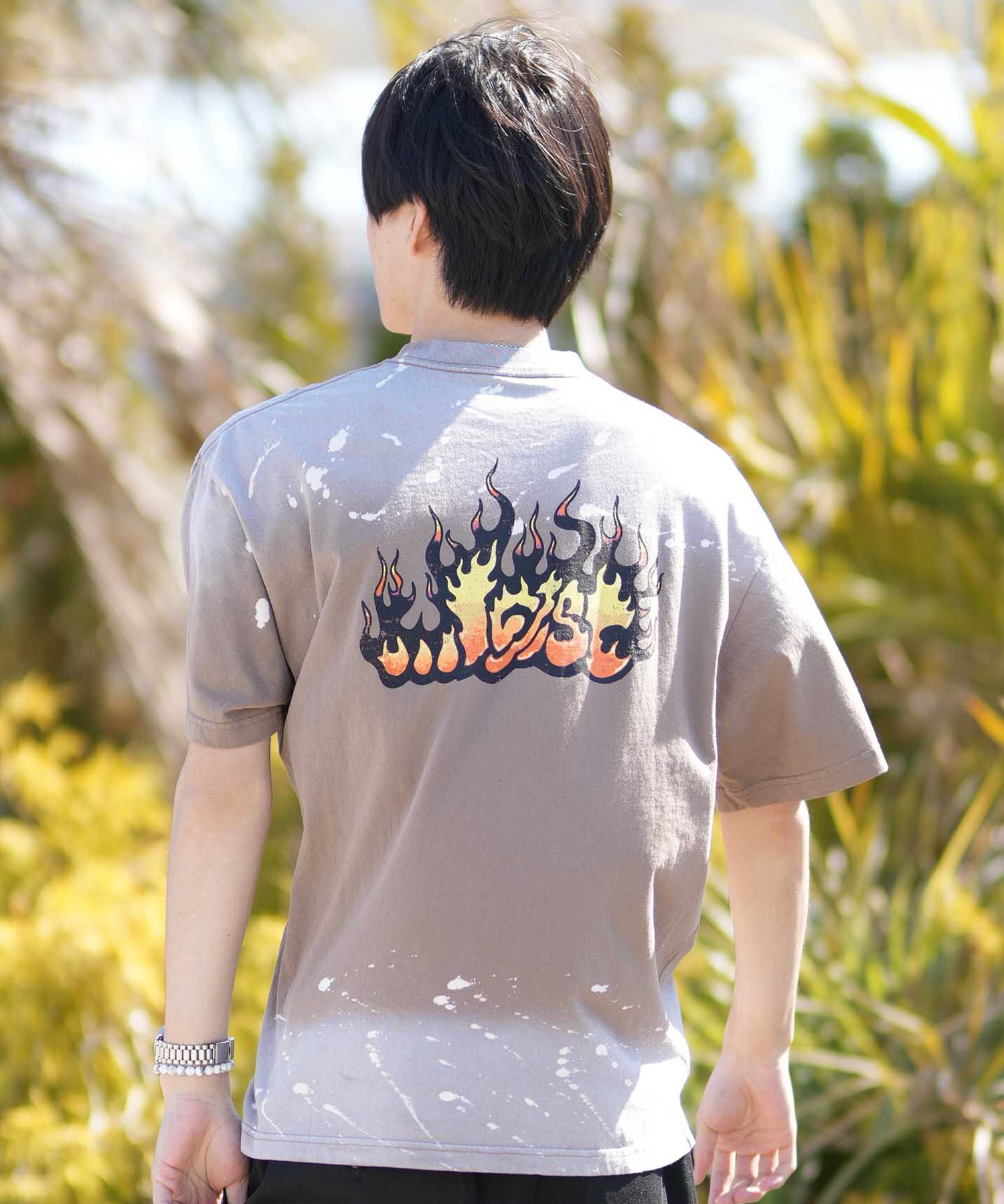 LOST ロスト 半袖 Tシャツ メンズ バックプリント FLAME LAM TEE LM6S