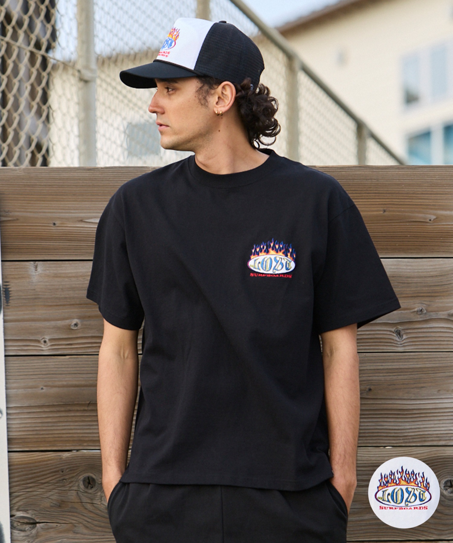 LOST ロスト 半袖 Tシャツ メンズ ロゴ FLAMER LOGO TEE LM6S-2107