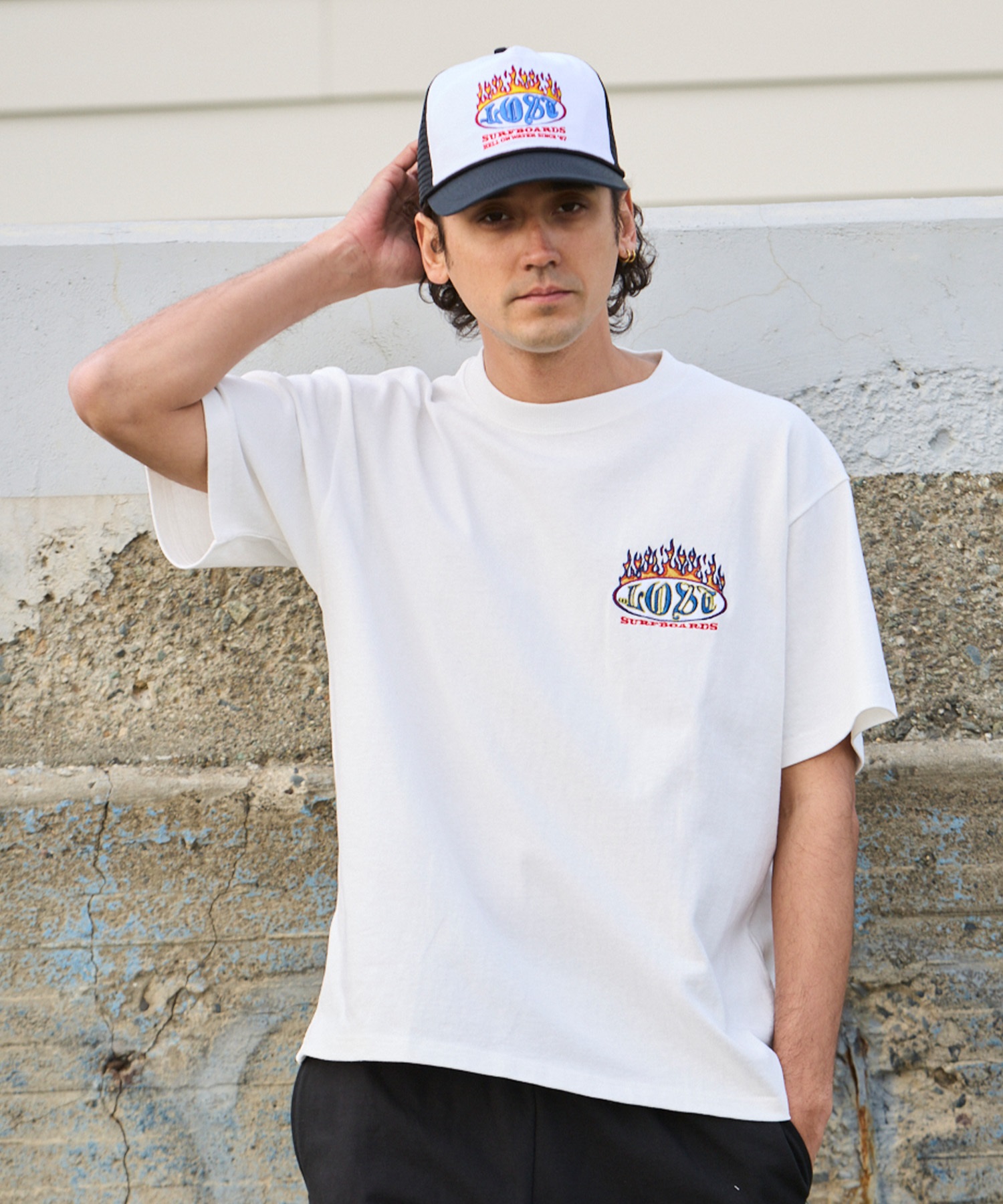 LOST ロスト 半袖 Tシャツ メンズ ロゴ FLAMER LOGO TEE LM6S-2107