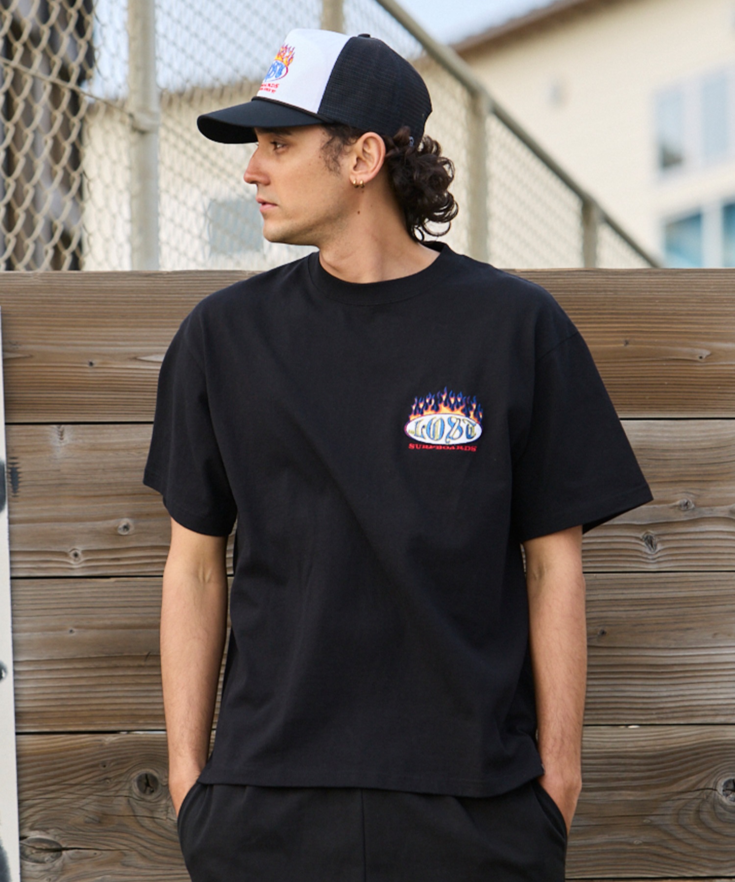 LOST ロスト 半袖 Tシャツ メンズ ロゴ FLAMER LOGO TEE LM6S-2107