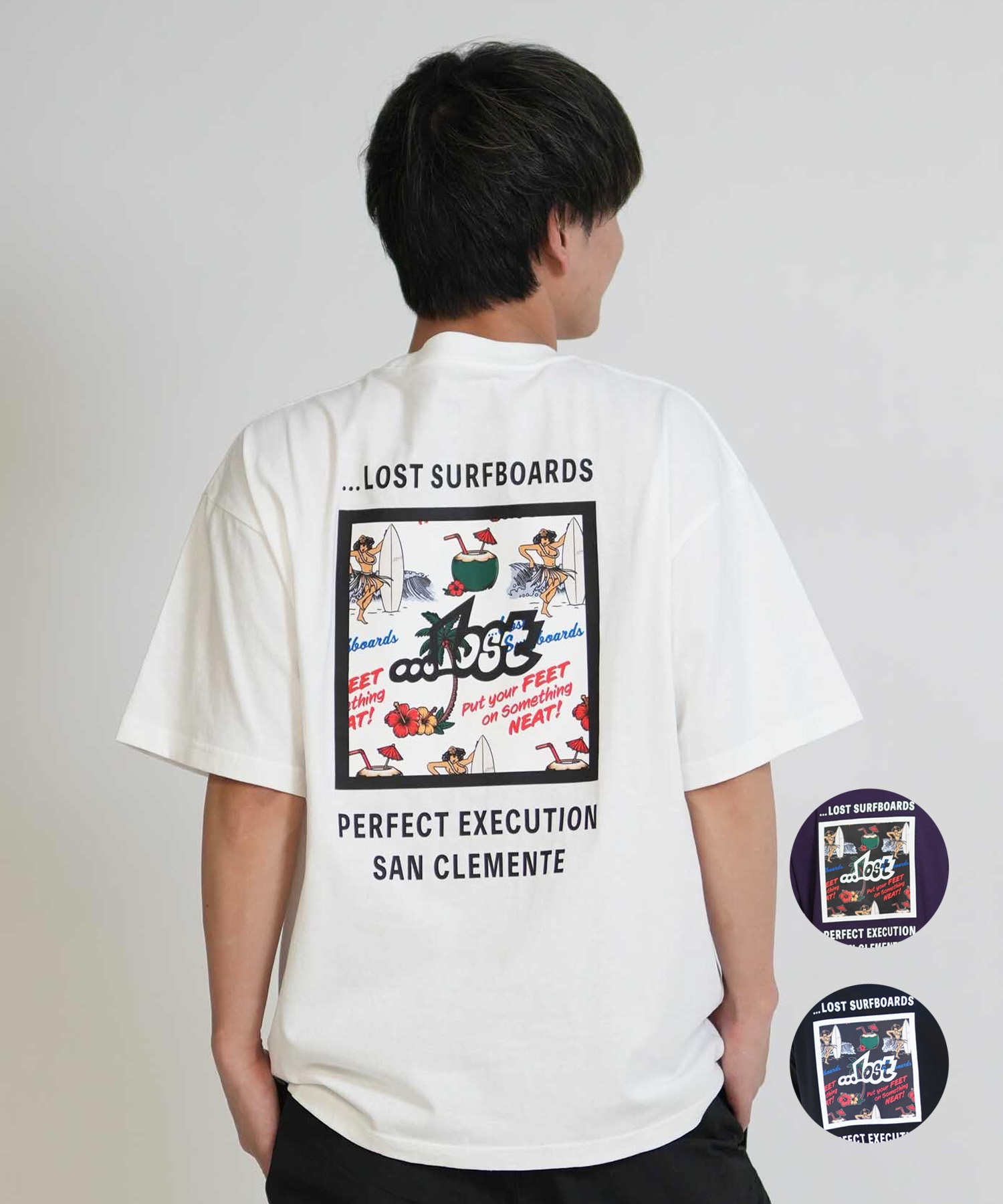 LOST ロスト 半袖 Tシャツ メンズ バックプリント MEYHEM FINE CURVES