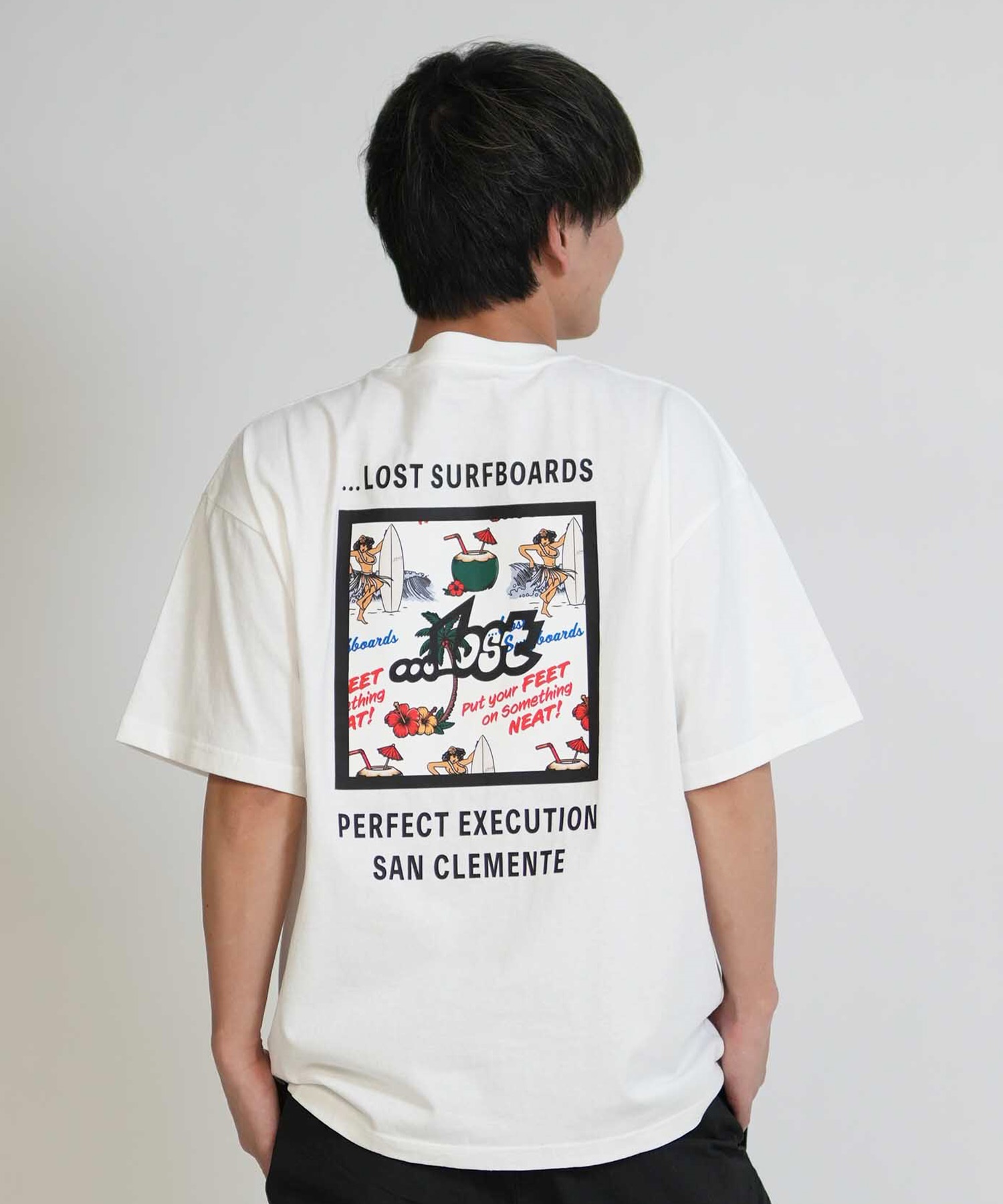 LOST ロスト 半袖 Tシャツ メンズ バックプリント MEYHEM FINE CURVES
