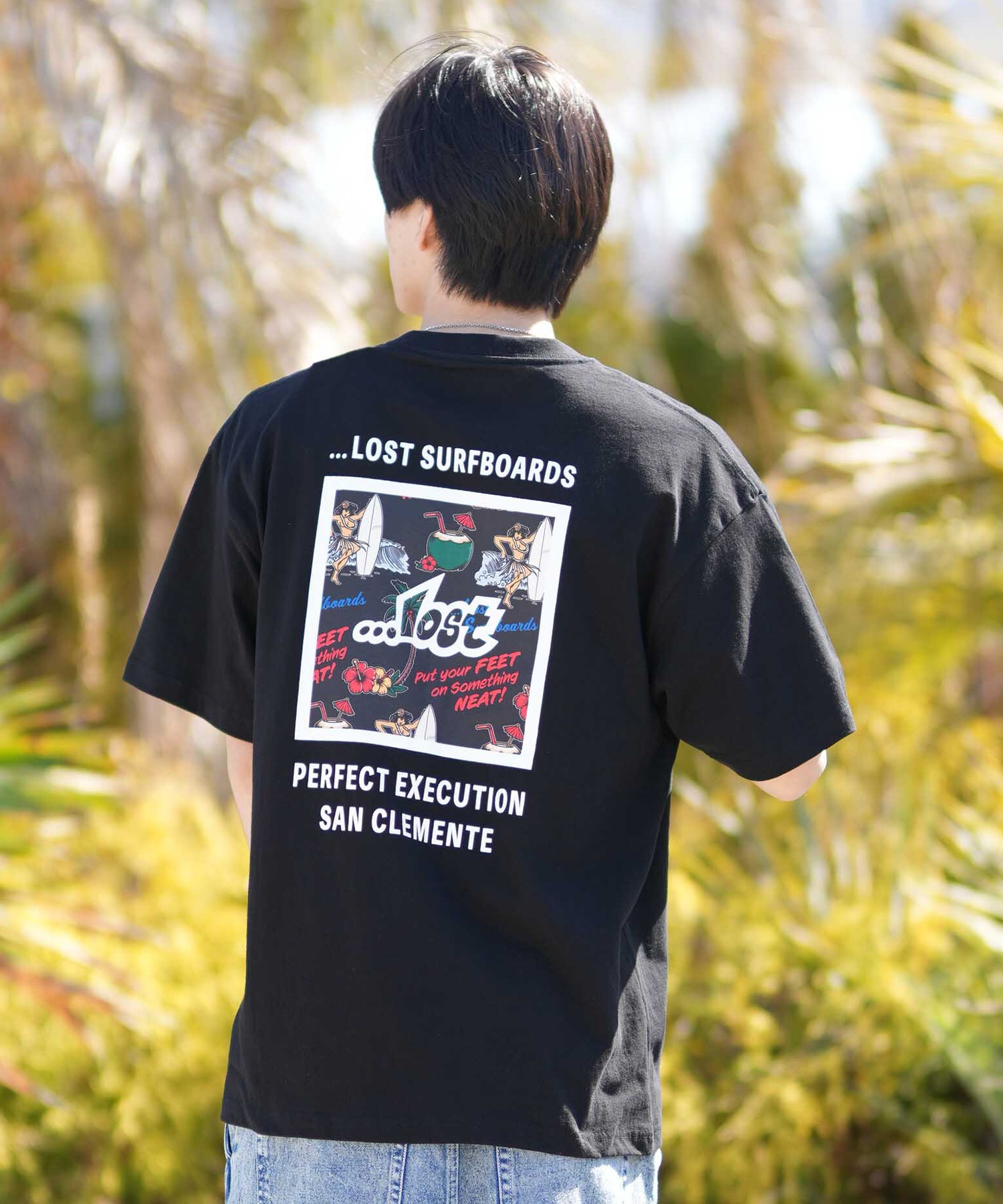 LOST ロスト 半袖 Tシャツ メンズ バックプリント MEYHEM FINE CURVES
